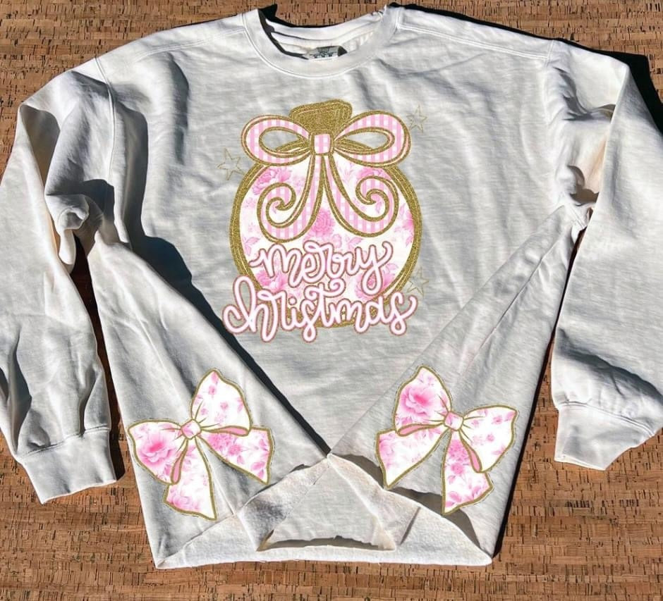 MERRY CHRISTMAS - BOW SIDES - DTF TRANSFER