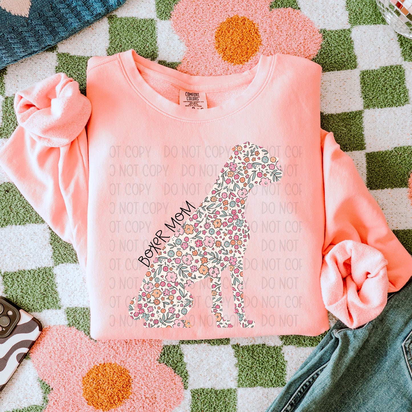 DOG MOM FLORAL - DTF TRANSFER