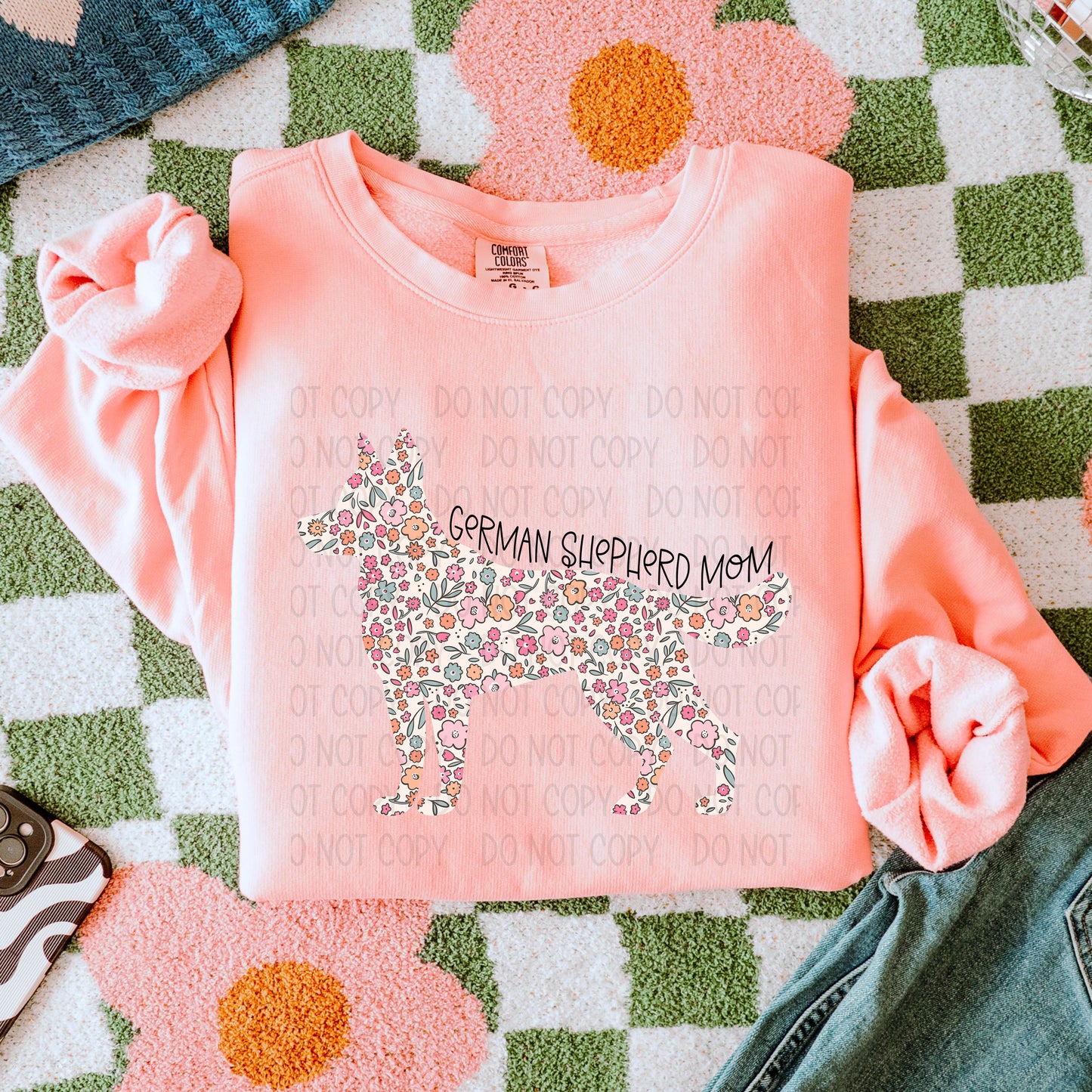 DOG MOM FLORAL - DTF TRANSFER