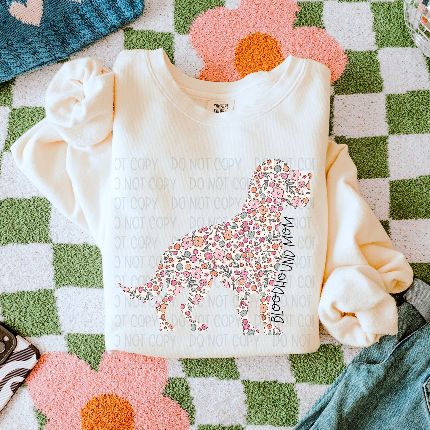 DOG MOM FLORAL - DTF TRANSFER