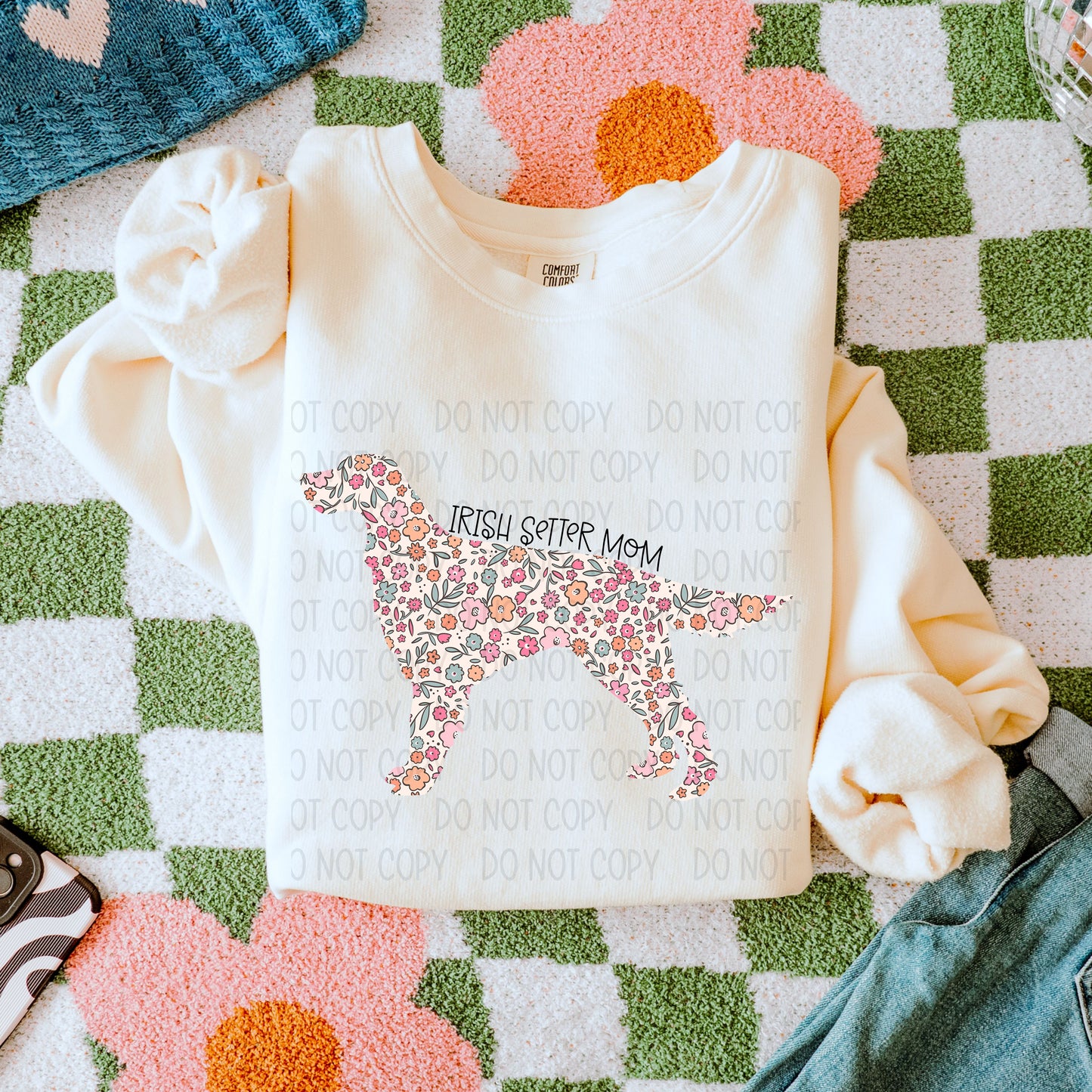 DOG MOM FLORAL - DTF TRANSFER