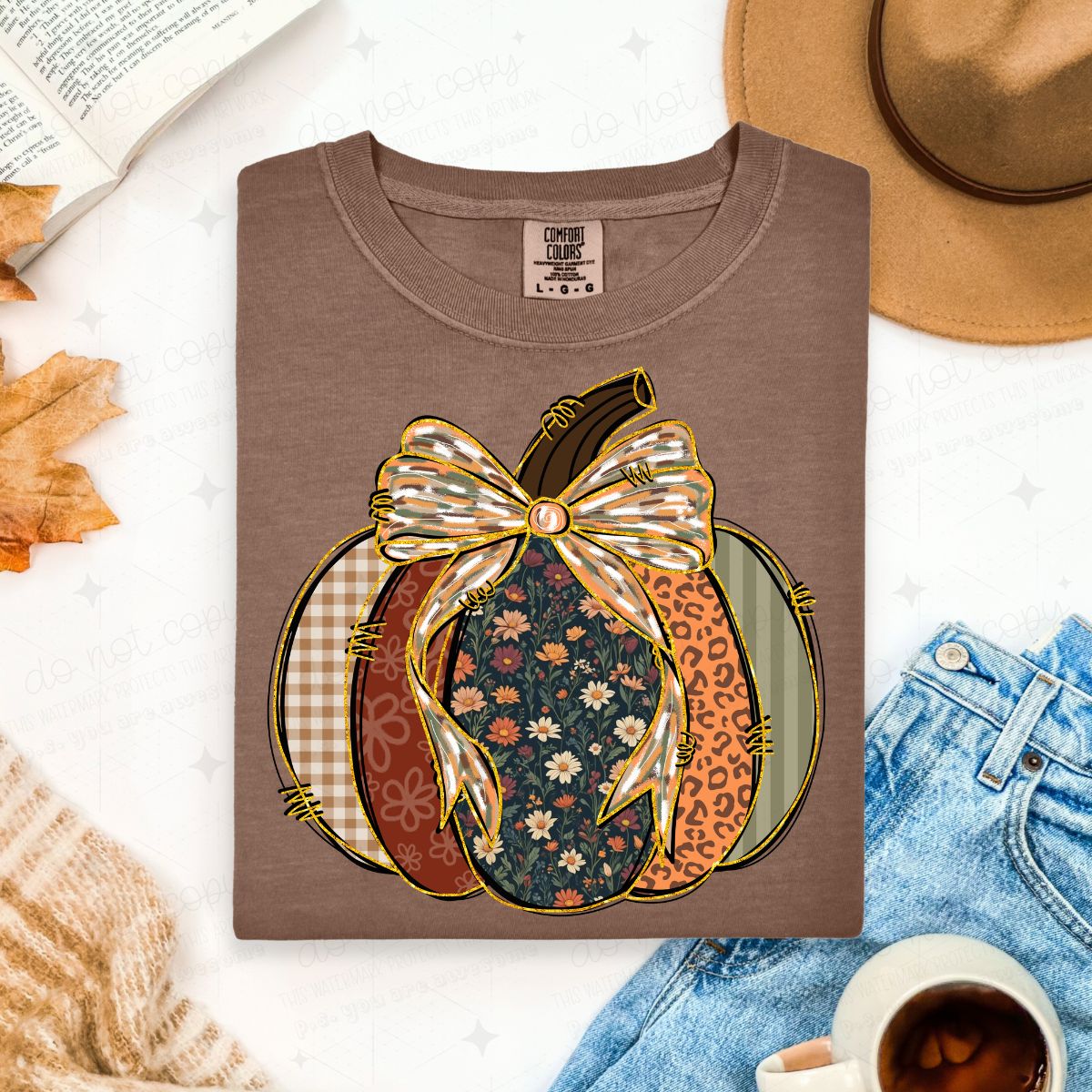 COQUETTE FLORAL PUMPKIN - DTF TRANSFER
