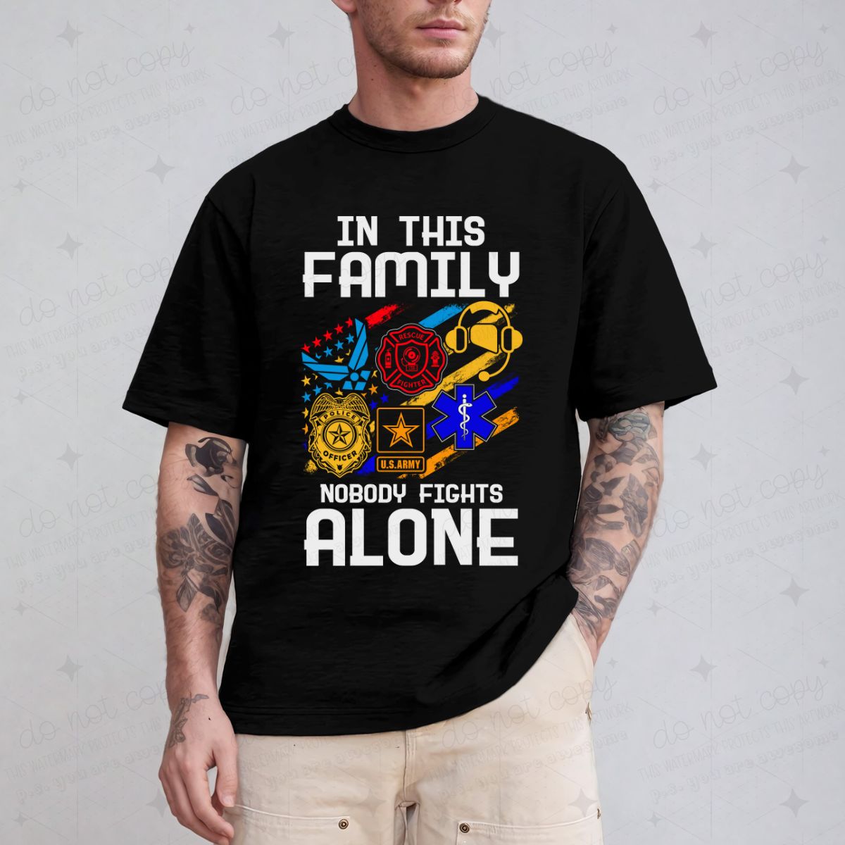 IN THIS FAMILY NOBODY FIGHTS ALONE - DTF TRANSFER