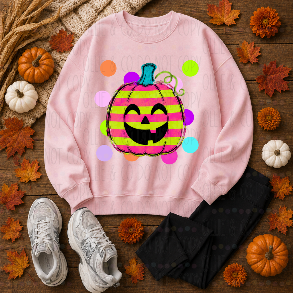 STRIPED PUMPKIN DOODLE - DTF TRANSFER