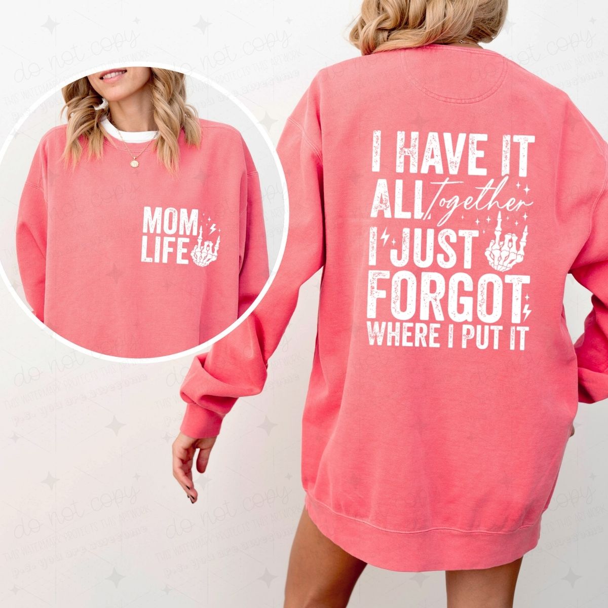 MOM LIFE - FRONT+BACK - DTF TRANSFER