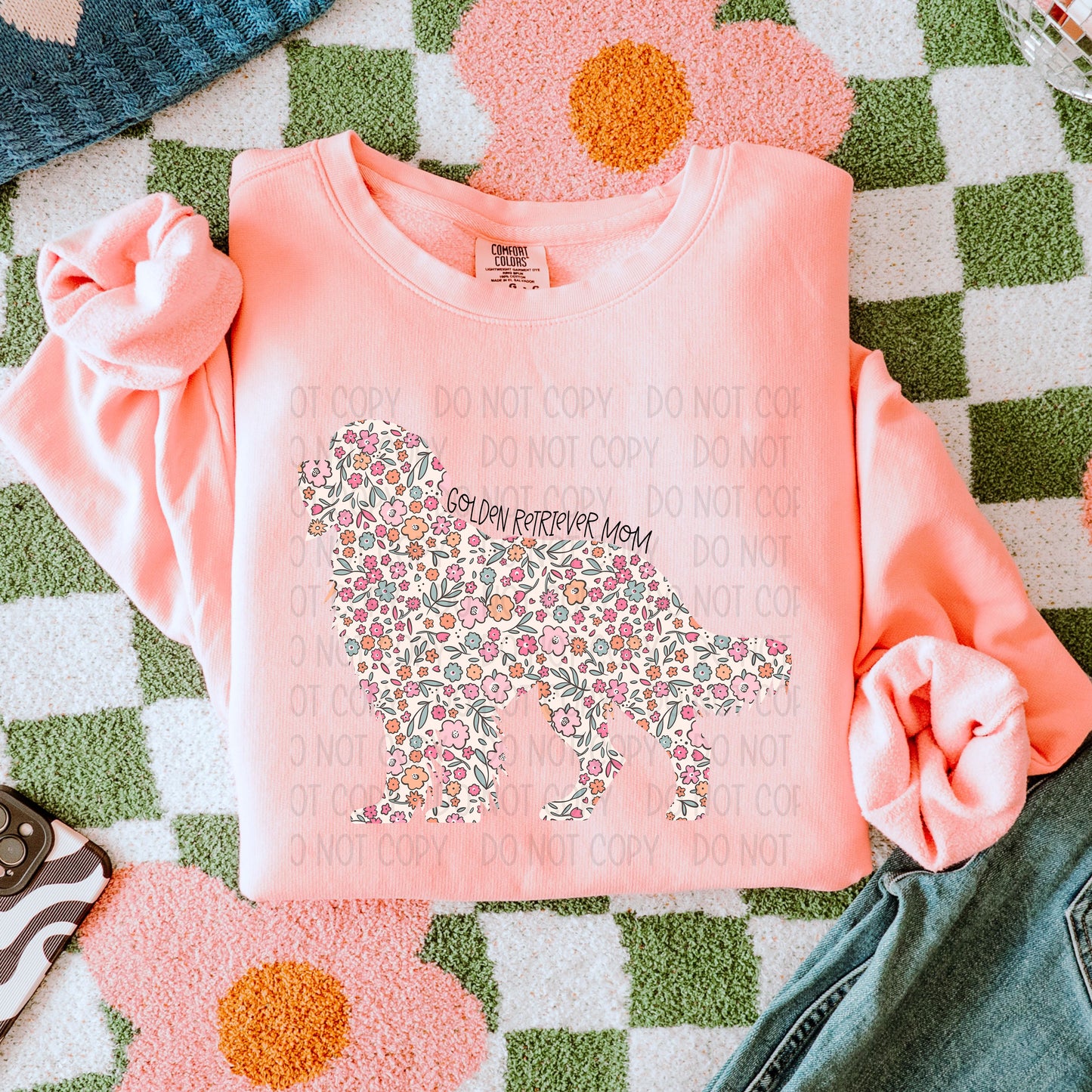 DOG MOM FLORAL - DTF TRANSFER