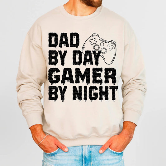 DAD BY DAY GAMER BY NIGHT - DTF TRANSFER