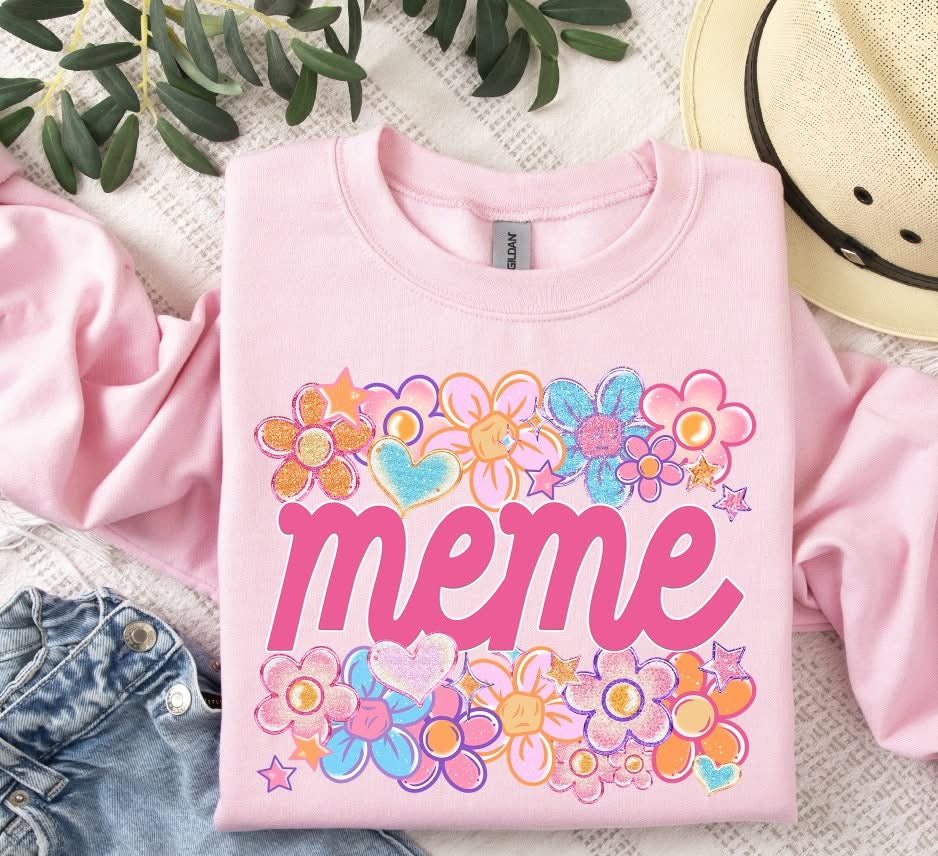 FLORAL HEART FAMILY NAMES - DTF TRANSFER