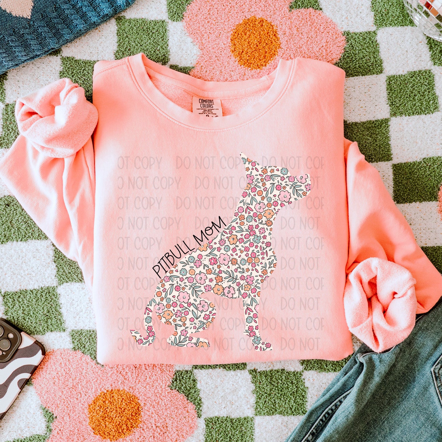 DOG MOM FLORAL - DTF TRANSFER