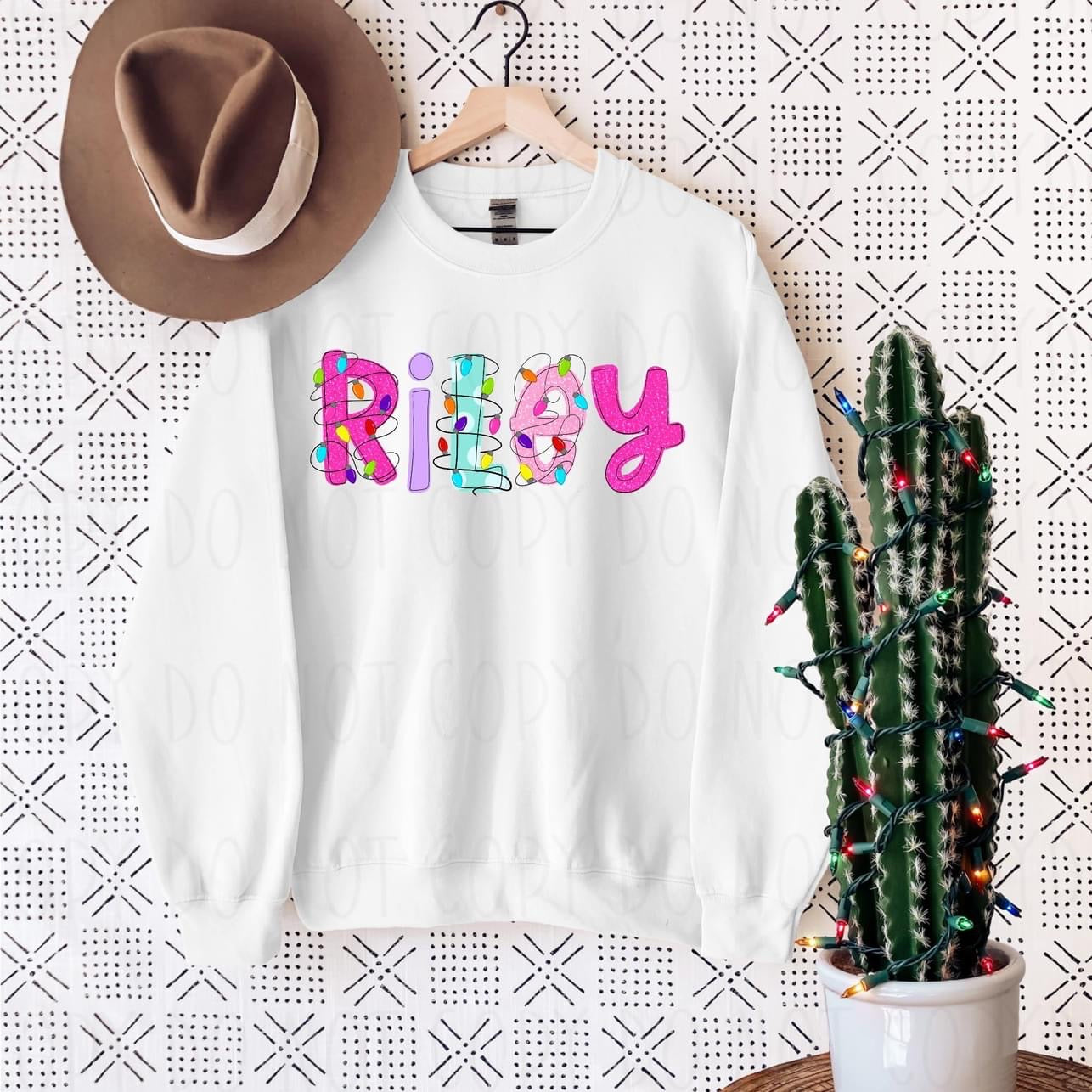 NEON CHRISTMAS NAMES W/ LIGHTS - CUSTOM TRANSFER