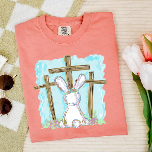 THREE CROSSES W/ BUNNY - DTF TRANSFER