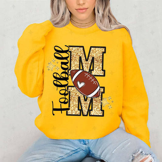 FOOTBALL MOM - FAUX GLITTER - DTF TRANSFER