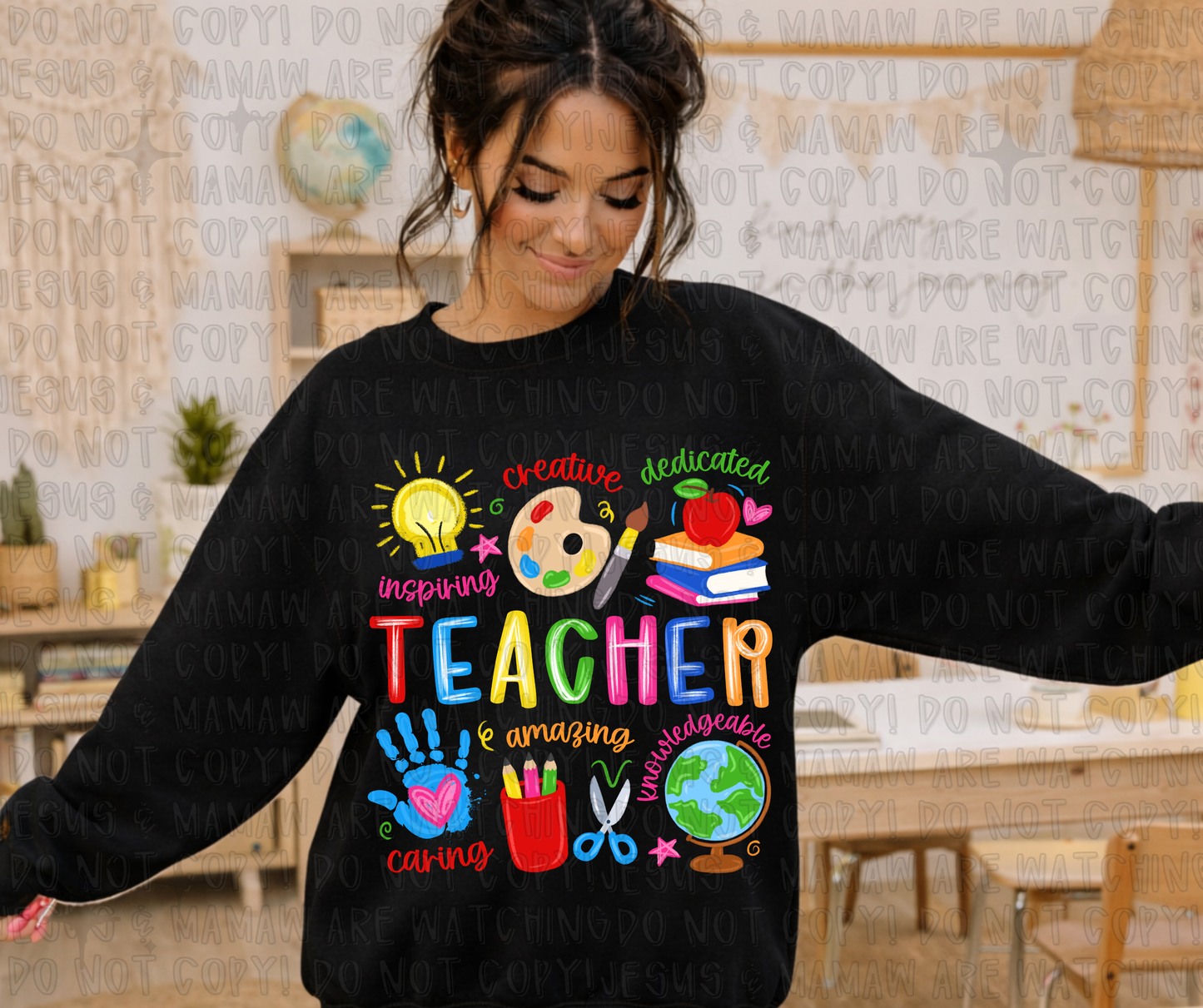 TEACHER DOODLE WORDS - DTF TRANSFER