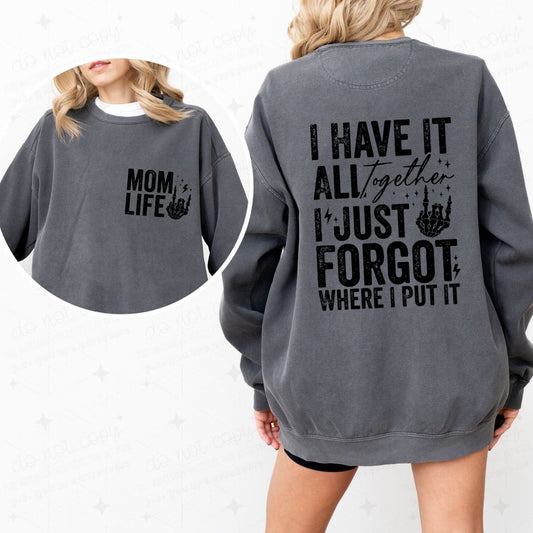 MOM LIFE - FRONT+BACK - DTF TRANSFER