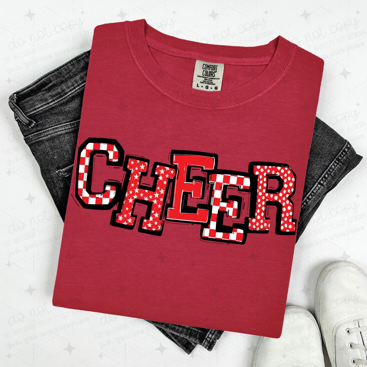 CHEER - RED - DTF TRANSFER