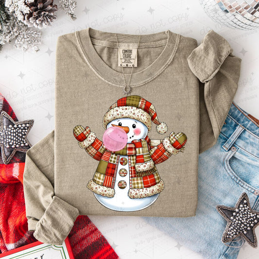 PATCHWORK SNOWMAN - DTF TRANSFER