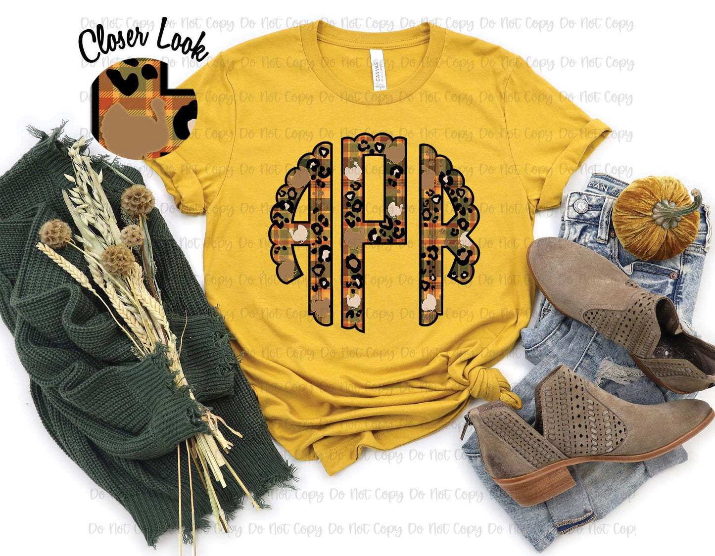 Turkey Plaid monogram
