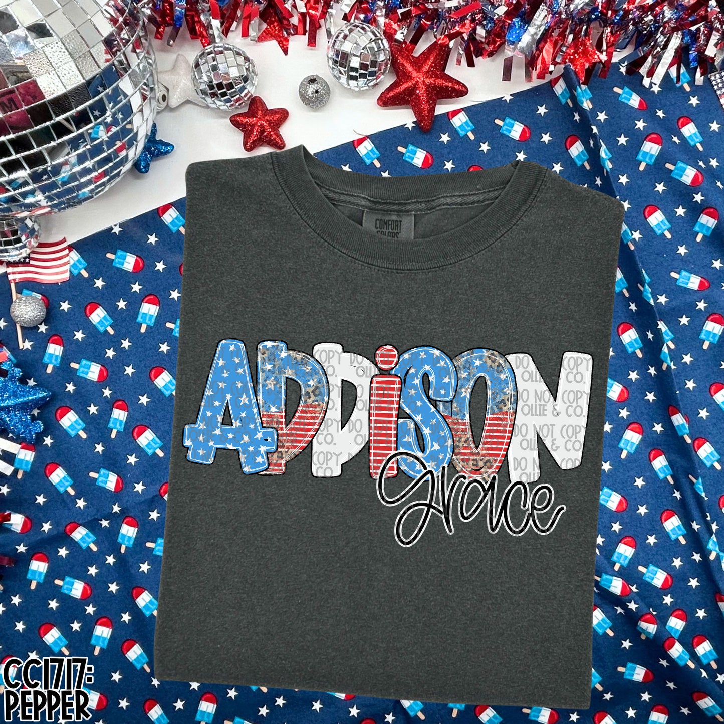 HAND LETTERED PATRIOTIC NAMES - CUSTOM TRANSFER