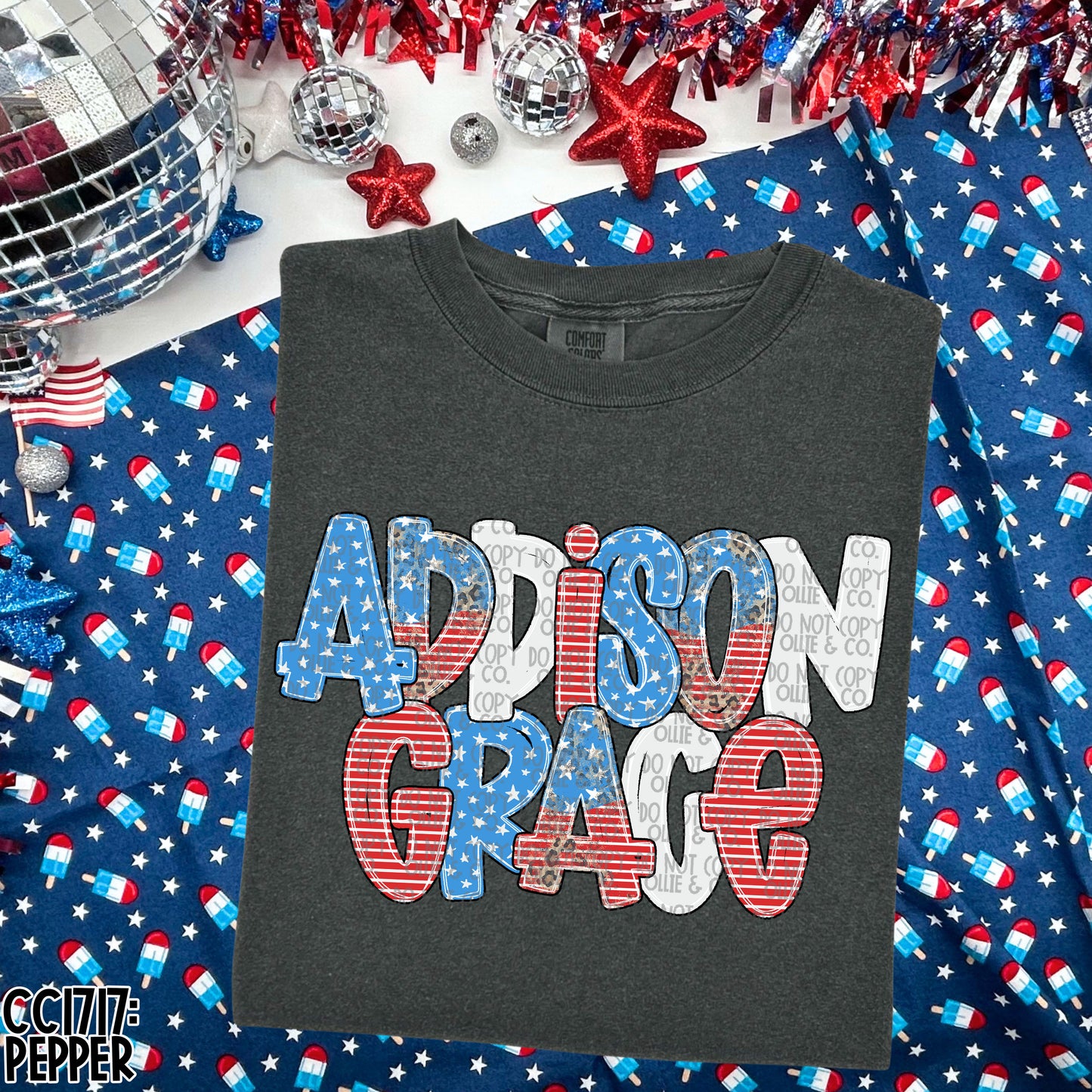 HAND LETTERED PATRIOTIC NAMES - MOCKUP ONLY