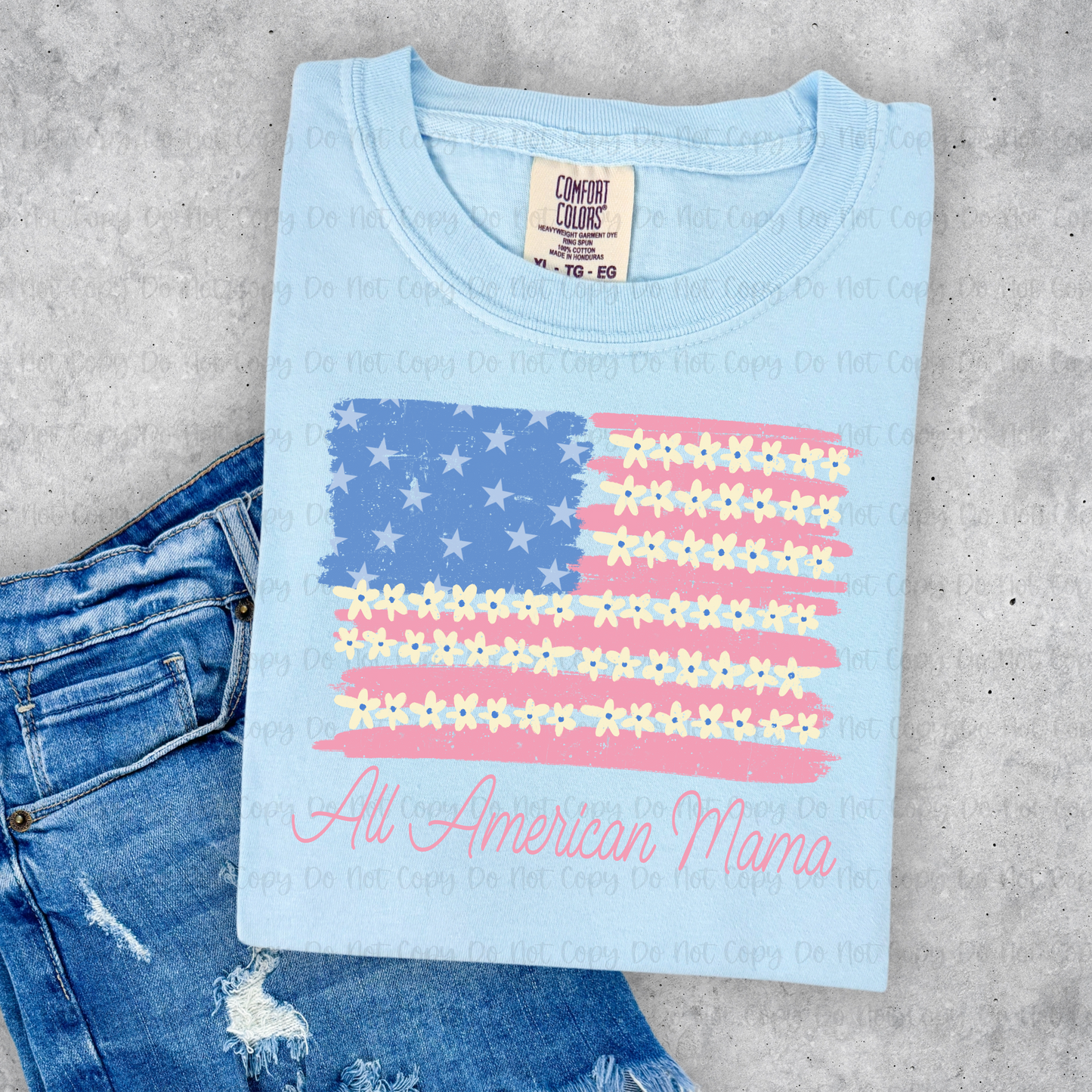 ALL AMERICAN MAMA - DTF TRANSFER