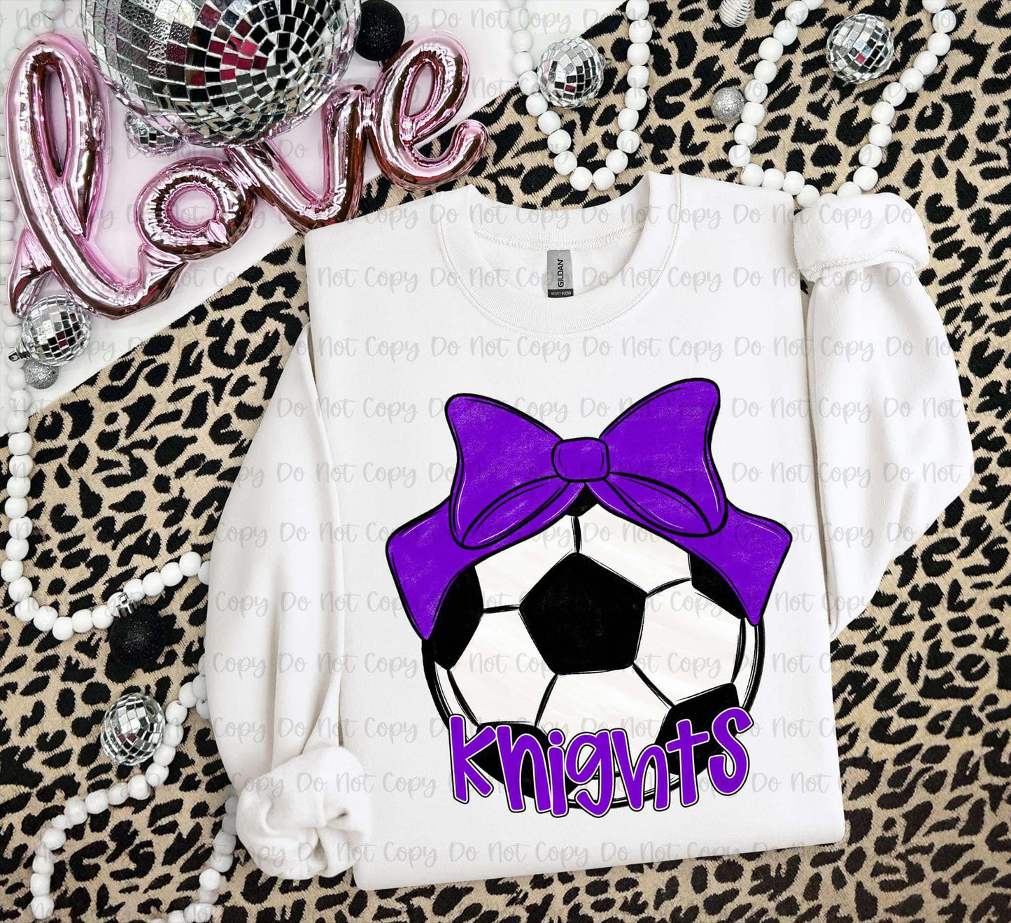 MASCOT BALL W/ BOW - CUSTOM TRANSFER