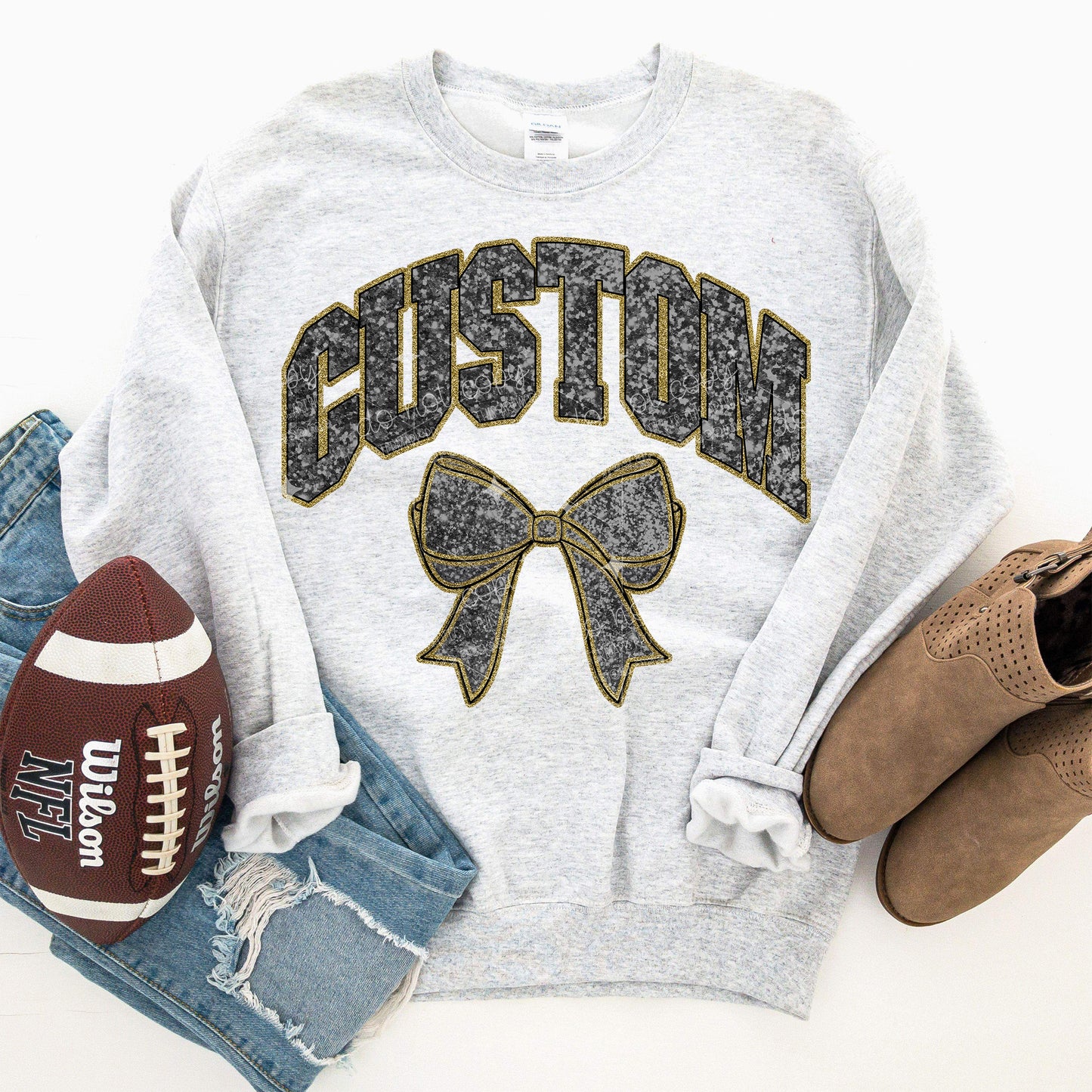 COLLEGIATE GLITTER - FAUX GLITTER - CUSTOM TRANSFER