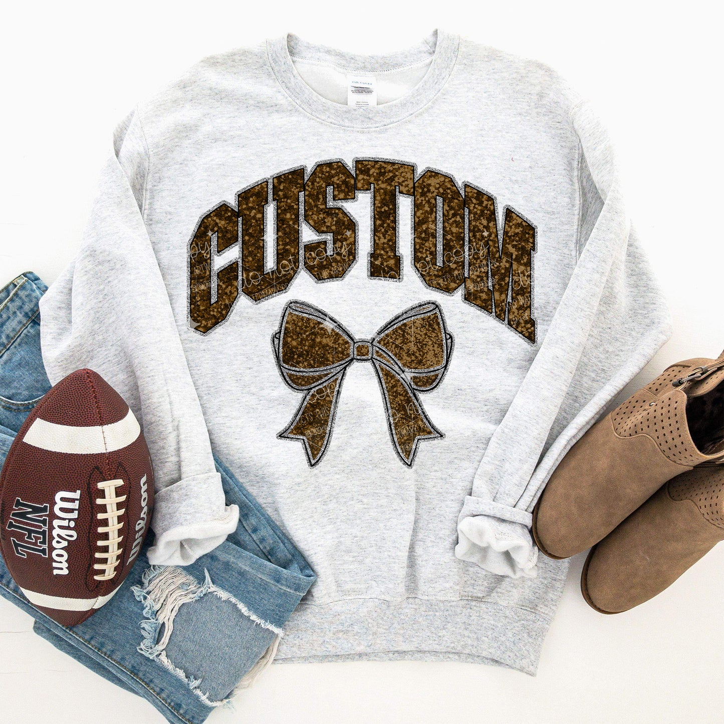 COLLEGIATE GLITTER - FAUX GLITTER - CUSTOM TRANSFER