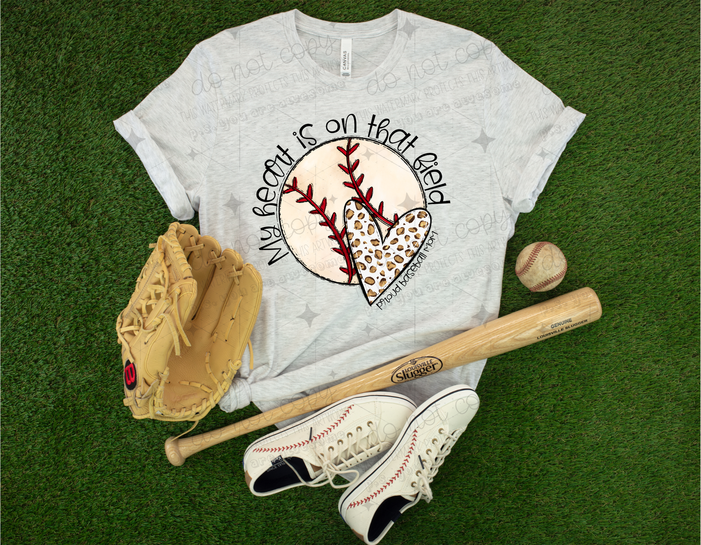 MY HEART IS ON THAT FIELD BASEBALL - DTF TRANSFER