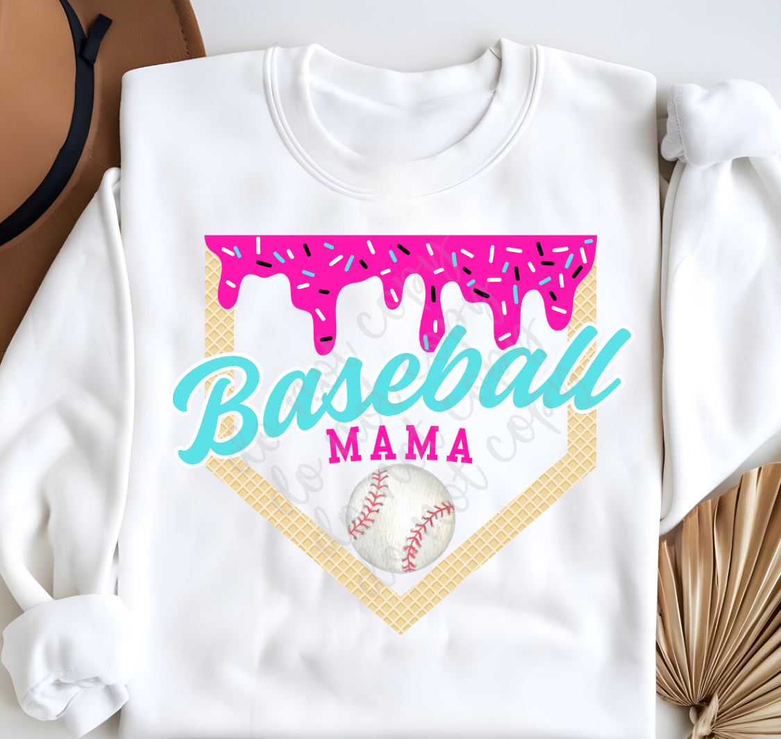 BASEBALL MAMA DRIP - DTF TRANSFER