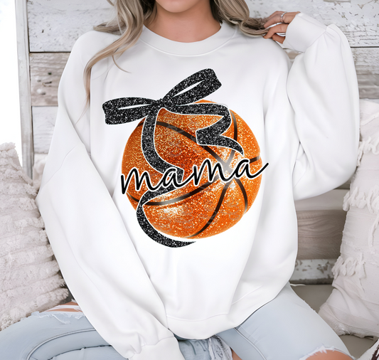 BASKETBALL MAMA - FAUX GLITTER - DTF TRANSFER