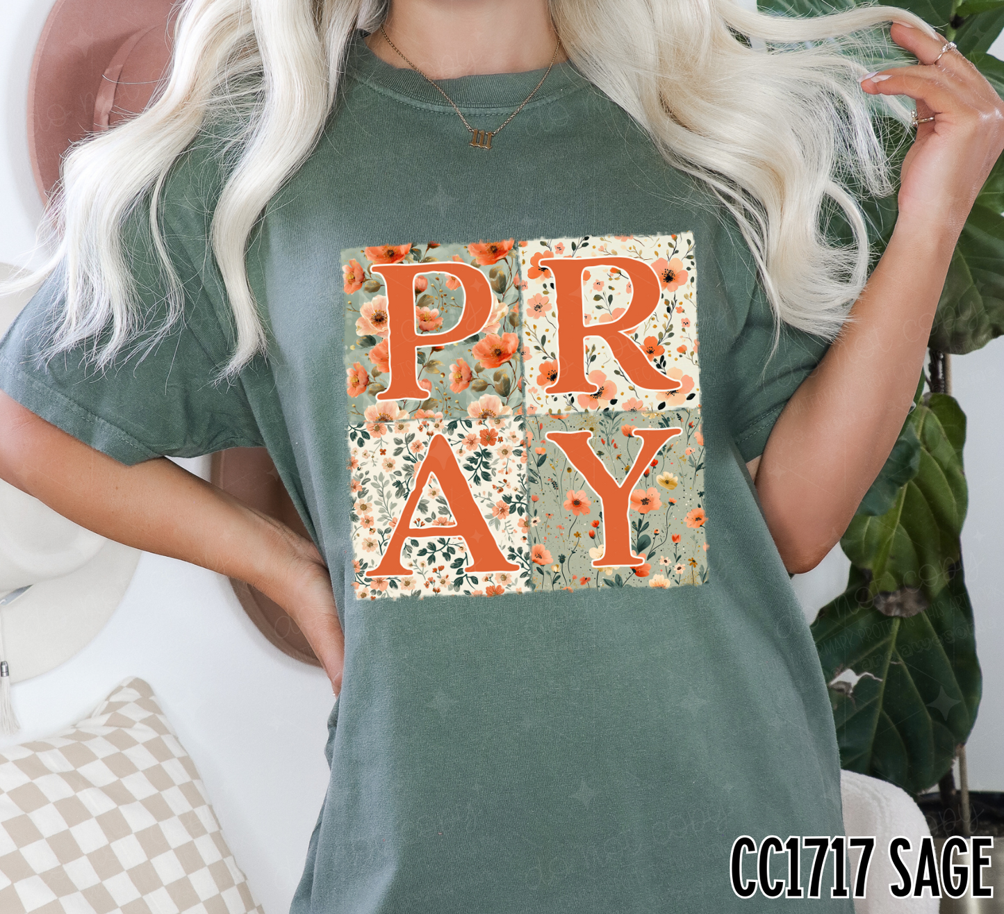 PRAY FLORAL PATCHWORK - DTF TRANSFER
