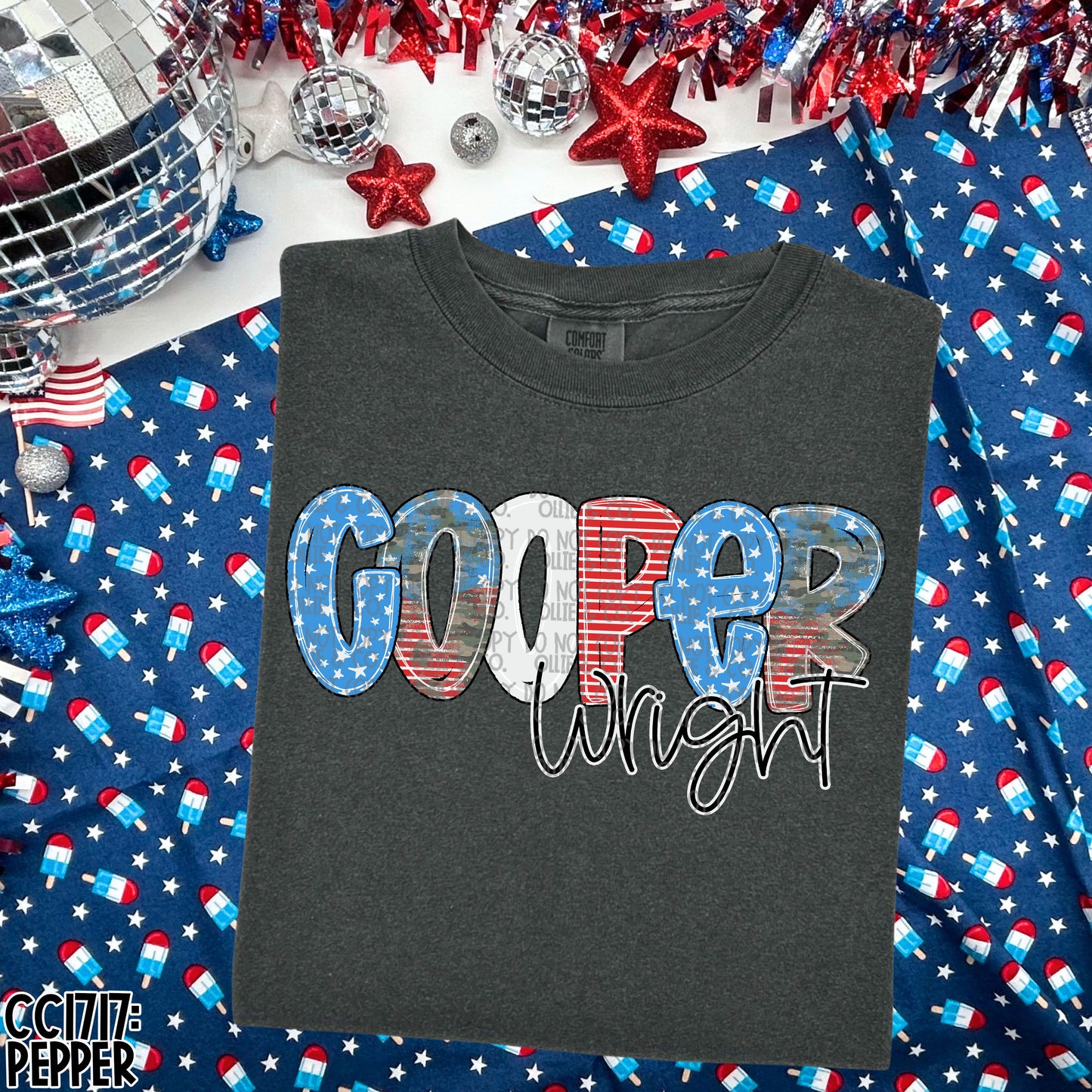 HAND LETTERED PATRIOTIC NAMES - MOCKUP ONLY