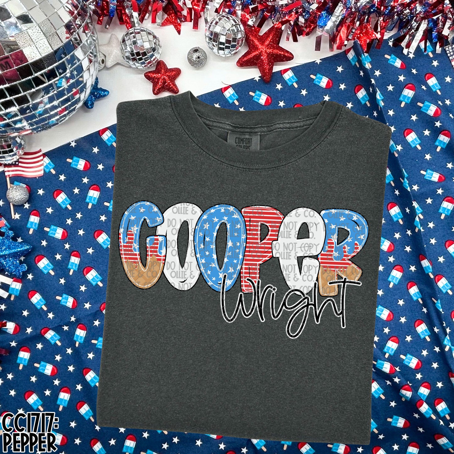 HAND LETTERED PATRIOTIC NAMES - MOCKUP ONLY
