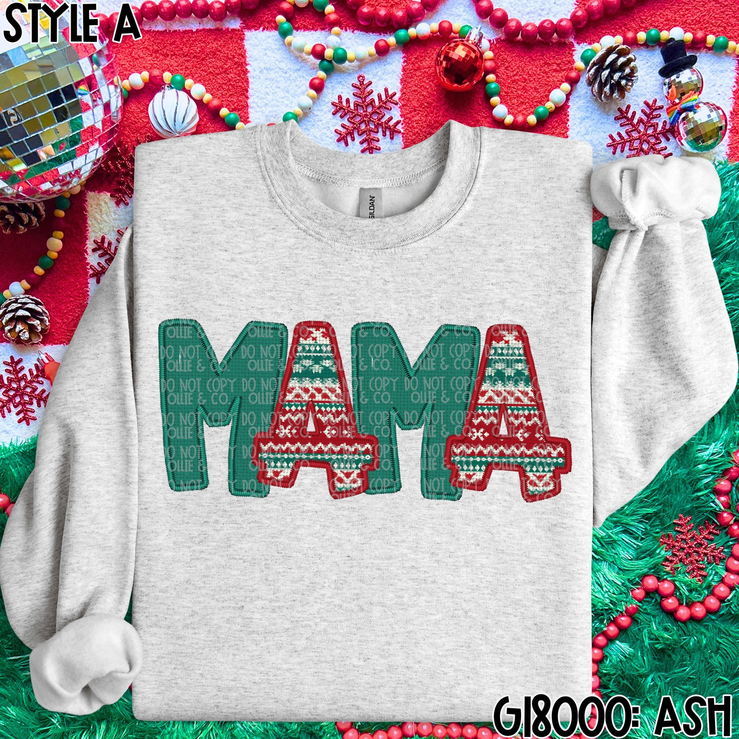 FAUX EMBROIDERY CHRISTMAS W/ KID NAMES - CUSTOM TRANSFER