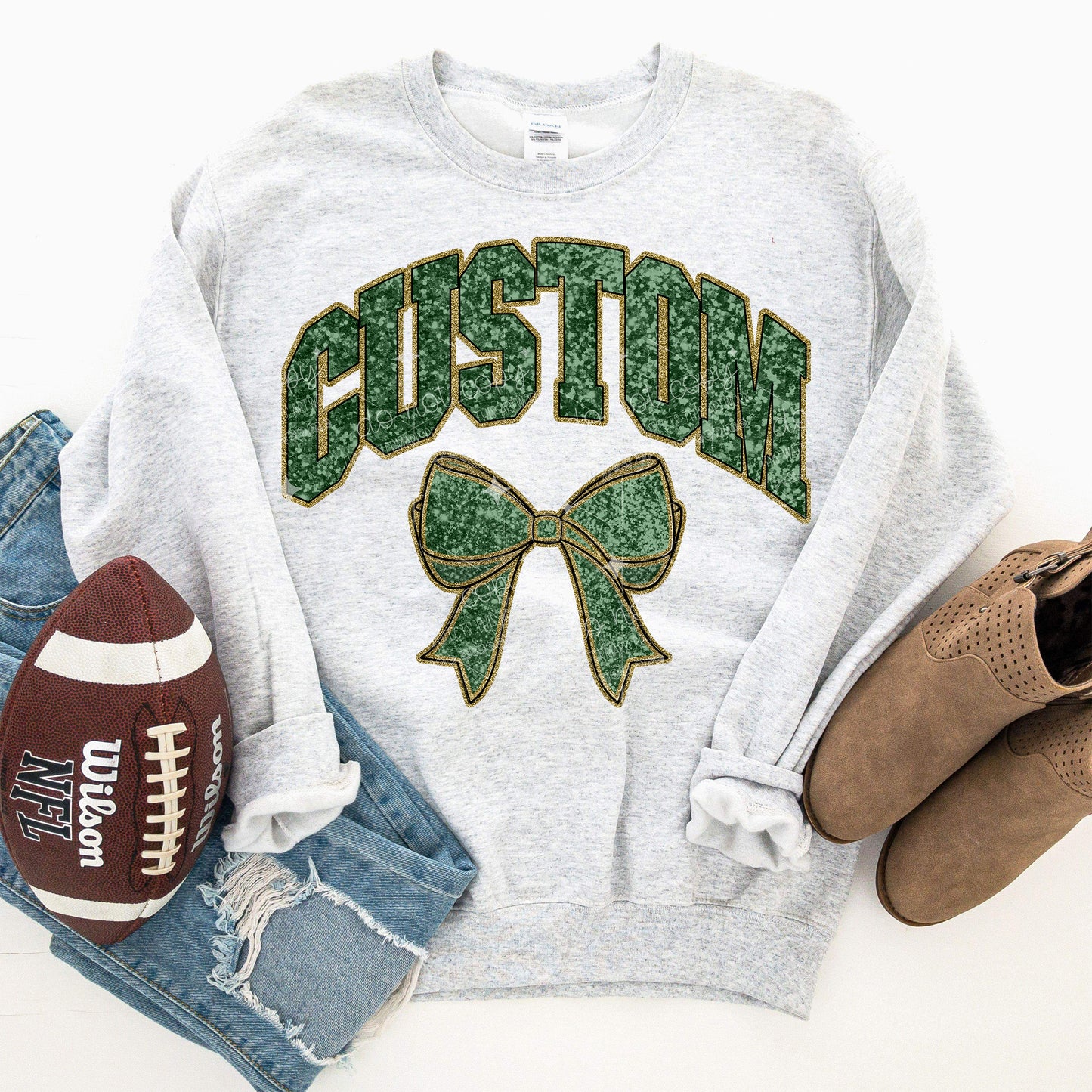 COLLEGIATE GLITTER - FAUX GLITTER - CUSTOM TRANSFER