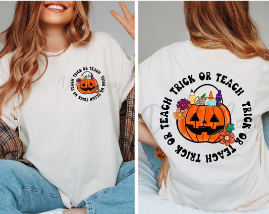TRICK OR TEACH - FRONT+BACK - DTF TRANSFER