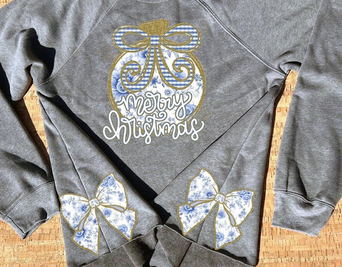 MERRY CHRISTMAS - BOW SIDES - DTF TRANSFER