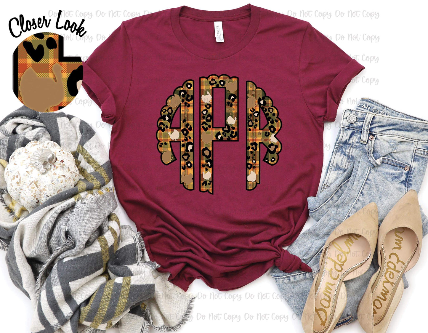 Turkey Plaid monogram