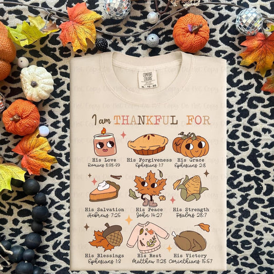 I AM THANKFUL FOR - DTF TRANSFER