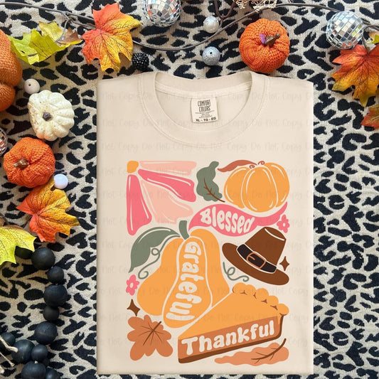THANKFUL GRATEFUL BLESSED - DTF TRANSFER