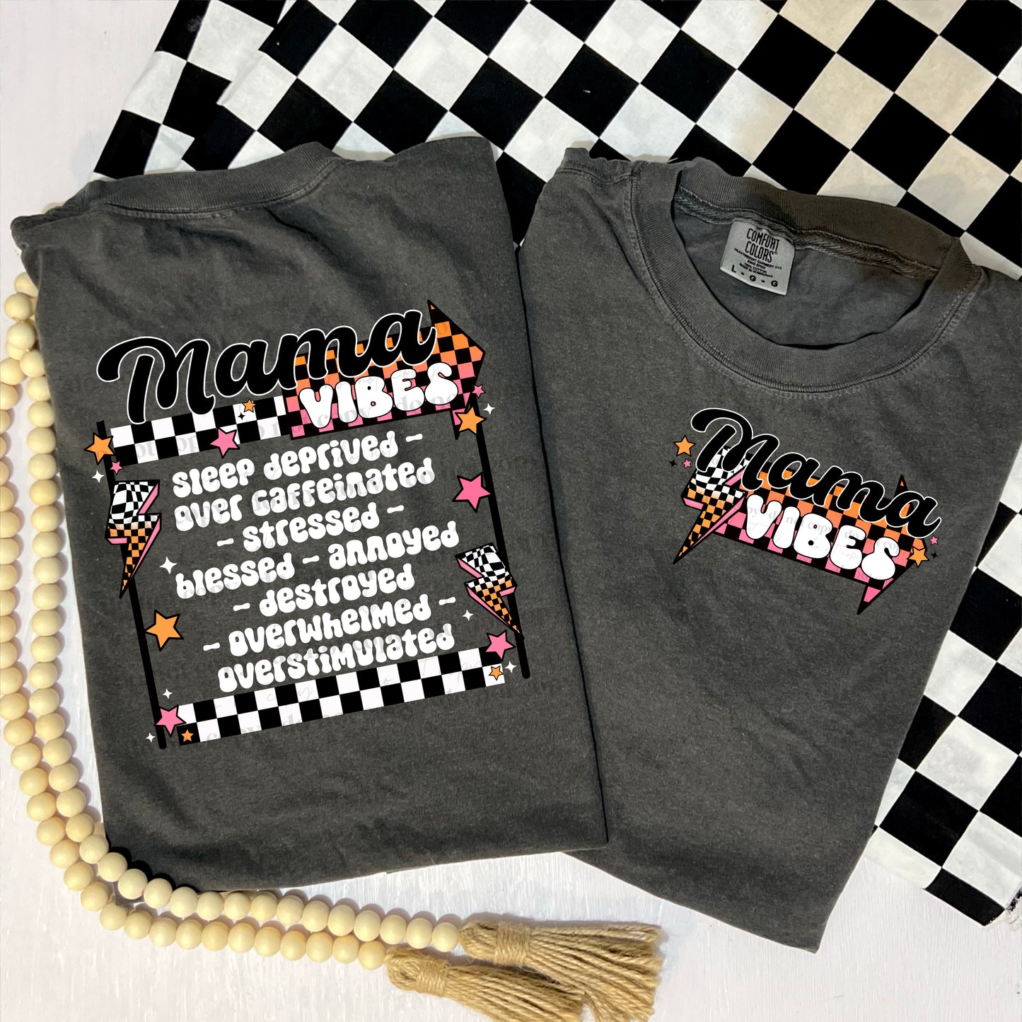 MAMA VIBES - FRONT+BACK - DTF TRANSFER