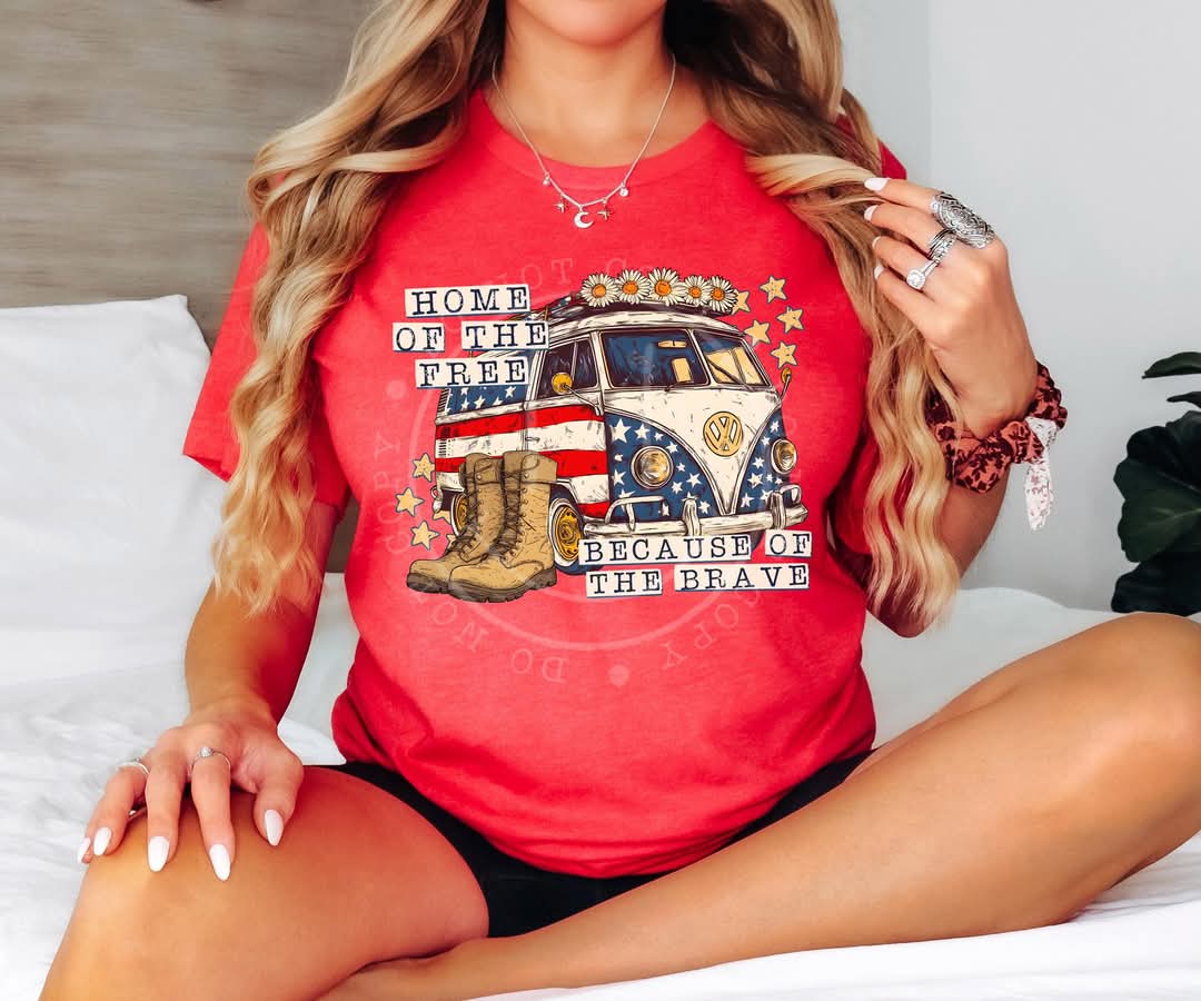 HOME OF THE FREE BECAUSE OF THE BRAVE - DTF TRANSFER