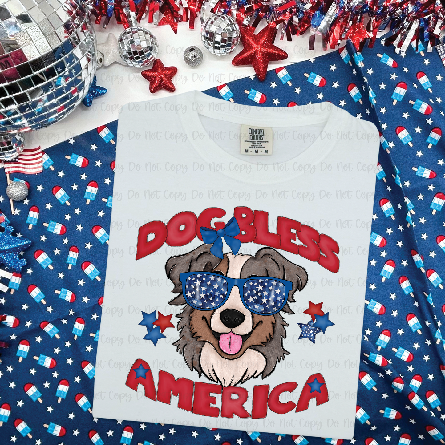 DOG BLESS AMERICA - DTF TRANSFER