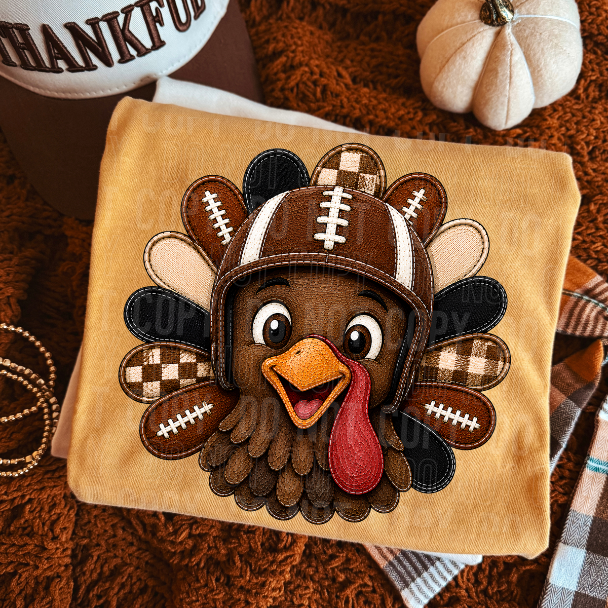 FOOTBALL TURKEY - FAUX EMBROIDERY - DTF TRANSFER