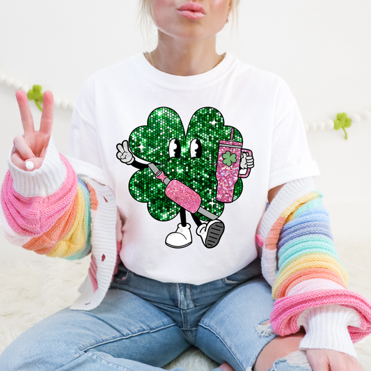 BOUJEE SHAMROCK - FAUX GLITTER - DTF TRANSFER
