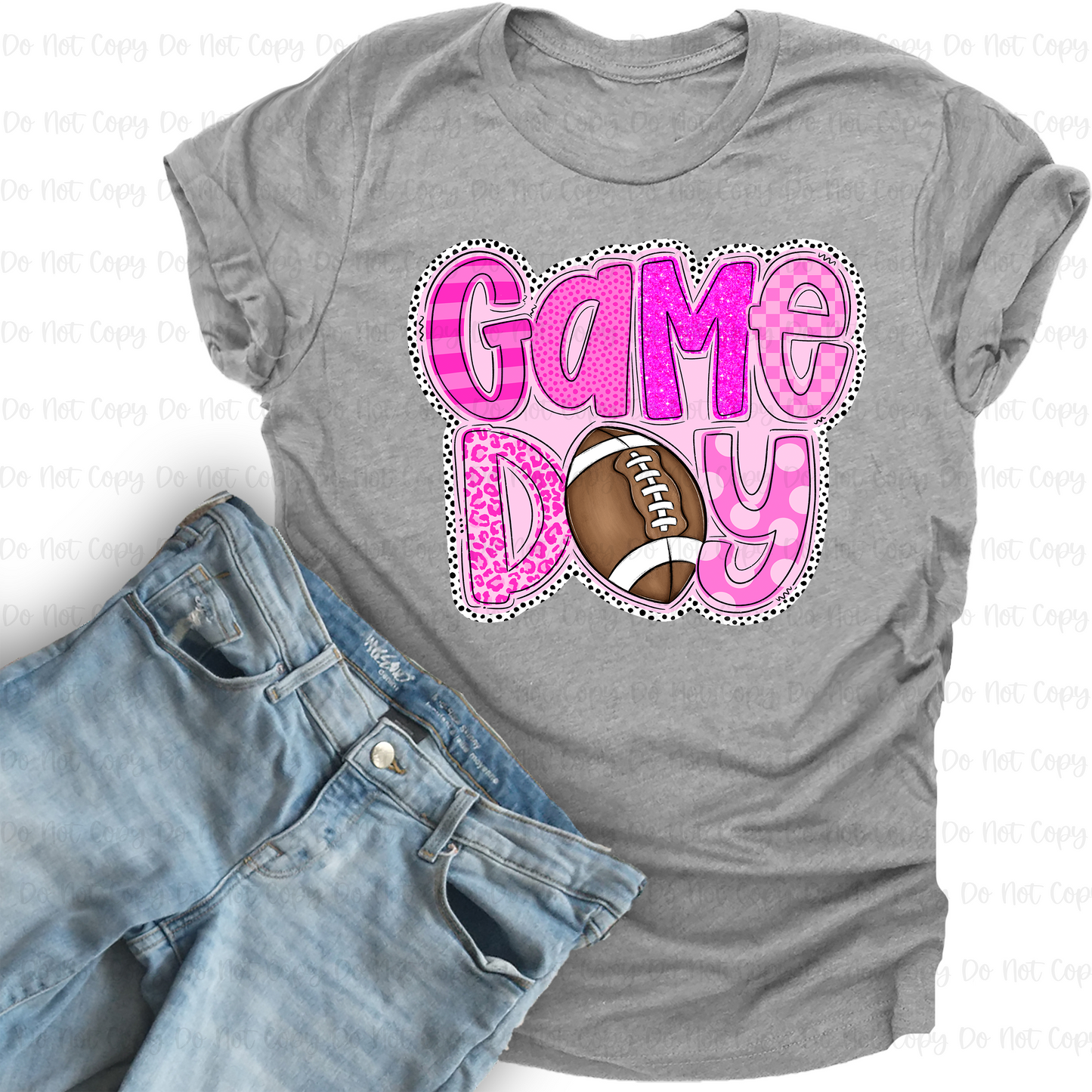 GAME DAY PINK WITH DOTS - DTF TRANSFER
