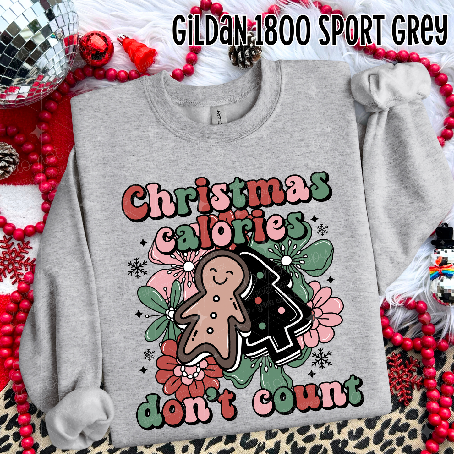 CHRISTMAS CALORIES DON'T COUNT - DTF TRANSFER