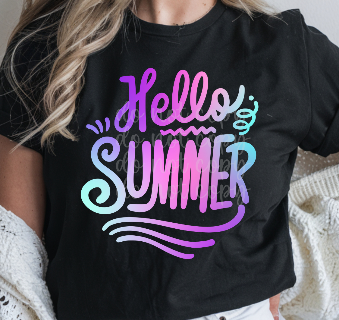 HELLO SUMMER PURPLE - DTF TRANSFER