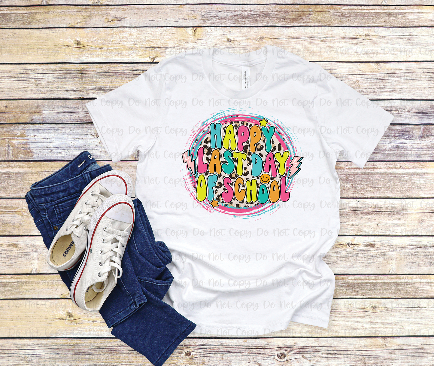 Happy Last Day of School Circle Bright Colors
