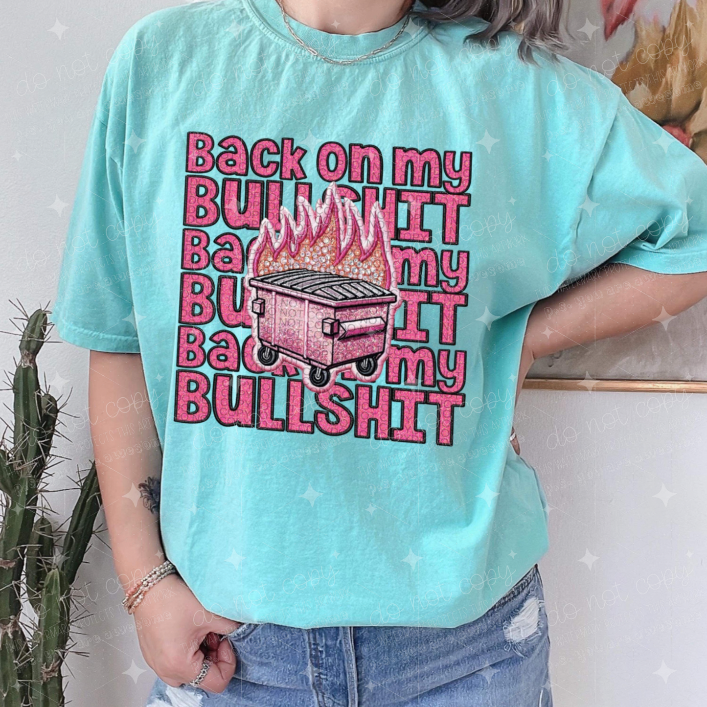 BACK ON MY BULLSHIT *OLLIE & CO EXCLUSIVE* - FAUX EMBROIDERY - DTF TRANSFER
